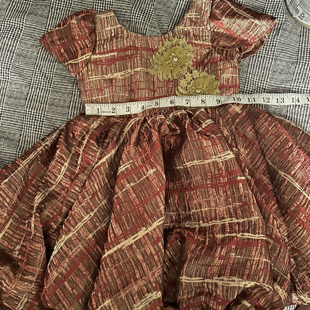 African Multi print Embroidery Dress - Picture 4 of 6